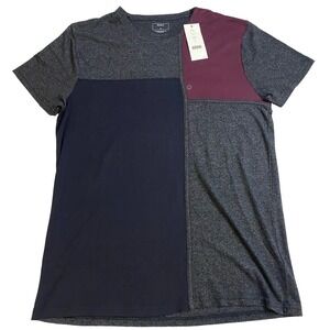 DKNY dress women's XL shirt midi Patchwork lagenlook Artsy work boho Shortsleeve